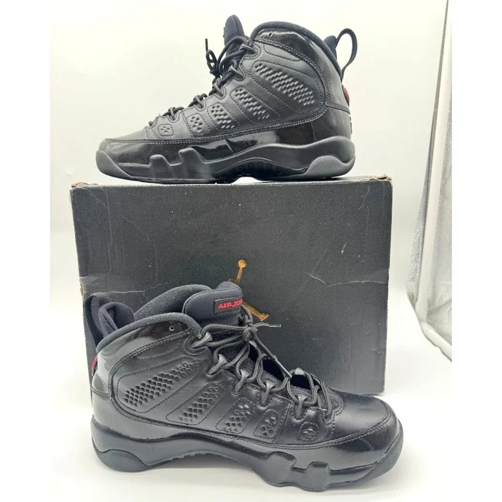 Nike Air Jordan 9 Retro BG Black Red 302359-014 Youth US 7Y EU 40 w/ Box